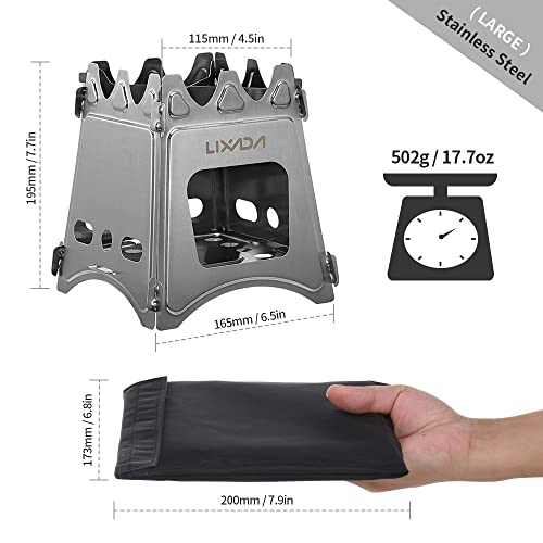 Lixada Camping Stove Wood Burning Stoves Portable Backpacking Stove Titanium Alcohol Stove For Outdoor Camping Hiking Backpacking Picnic Bbq #TOP7