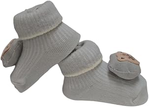 Tinyhugs Premium Baby Booties for Newborns Boys & Girls | Non Slip Grip Ankle Socks with Non Skid Soles Infants | Toddler Baby Girls Boys 0-12 Months, Animal Print, Grey Color