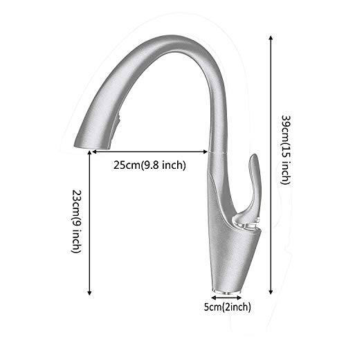 Robinet extractible à arc élevé avec commande à niveau unique pour évier