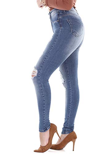 Calça Legging Cinta Push Up Super Lipo, Feminino, Sawary Jeans, Indigo, 40