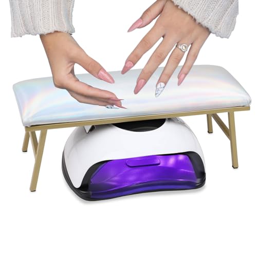 Descanso de braço para tecnologia de unhas, descanso de mão de couro de microfibra, sem necessidade