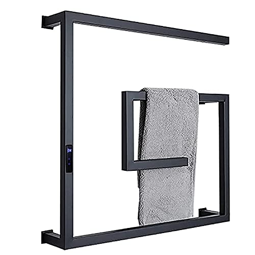 Radiador calentador de toallas calientes con montura de pared de monitor Riel de toalla con calefacción 45-70 ℃ Ratería de secado de temperatura Baño de toalla con calefacción eléctrica (enchufe)