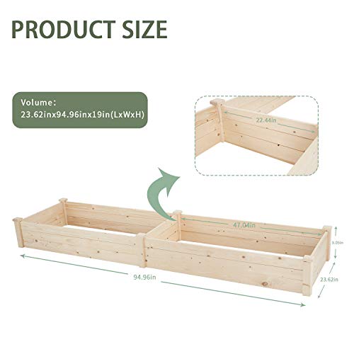 STRPRETTY BASIC Elevated Raised Garden Bed Kit, Wood Planter Box Outdoor Garden Box for Growing Fruit/Vegetable/Herb/Flower/DIY Gardening (8x2 FT) - Thumbnail 4