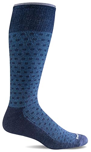 Sockwell Men's Shadow Box Moderate Graduated Compression Socks, Navy - L/Xl #TOP27
