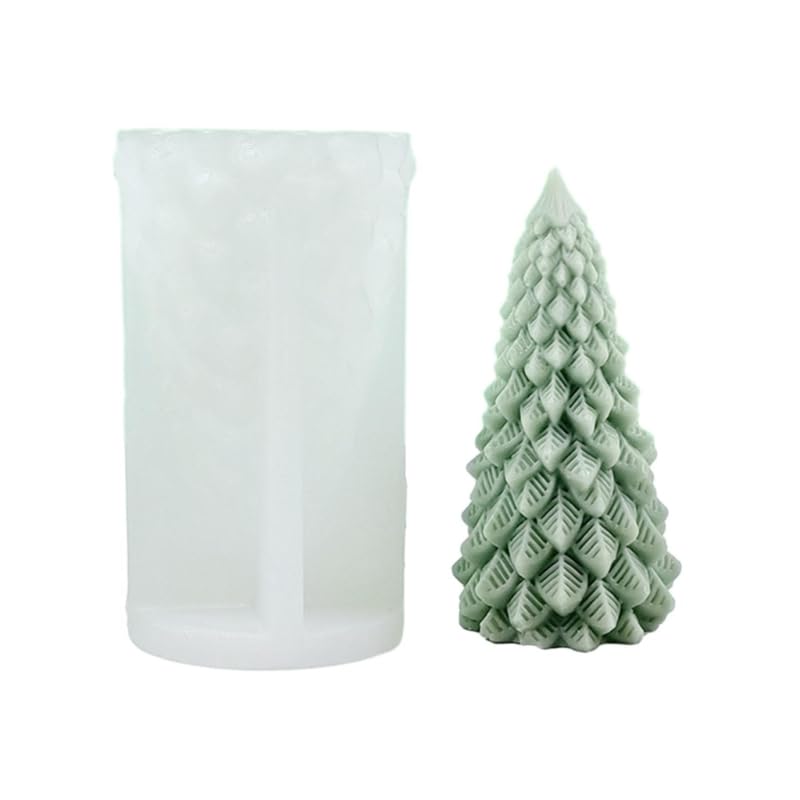 El Mejor Listado de Molde pino navideño Top 10. 44 Molde de silicona para velas de árbol de Navidad 3D, para hacer velas, hecho a mano, jabón, fondant, pasteles, resina epoxi