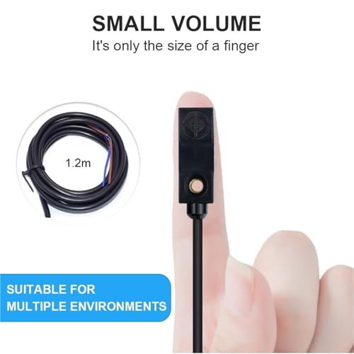 Sensor inductivo BX6-F4 PNP NC rectangular de 3 cables para detección de metal de 4mm 4