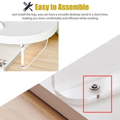 Support de levage de moniteur réglable rehausseur écran PC avec rangement d'angle bureau - 6