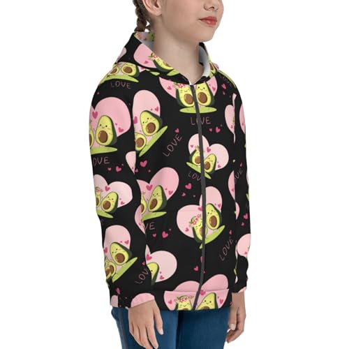 Avocado Lovers Kid Hoodies Boys Zip Up Sweatshirts Girls Pullover with Pocket4
