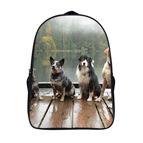 Sac à dos homme et femme Cartable Animal Chien 40x28x16cm pour ordinateur et affaires scolaires