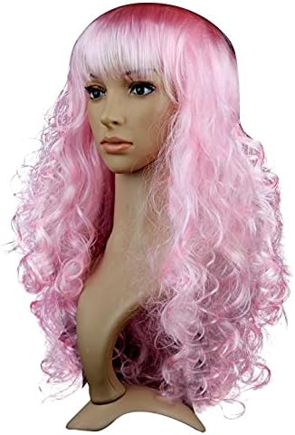 Baby Pink Color Synthetic Long Hair Wig(23") - for Cosplay, Party Photo Booth, Fancy Dress, Fashion