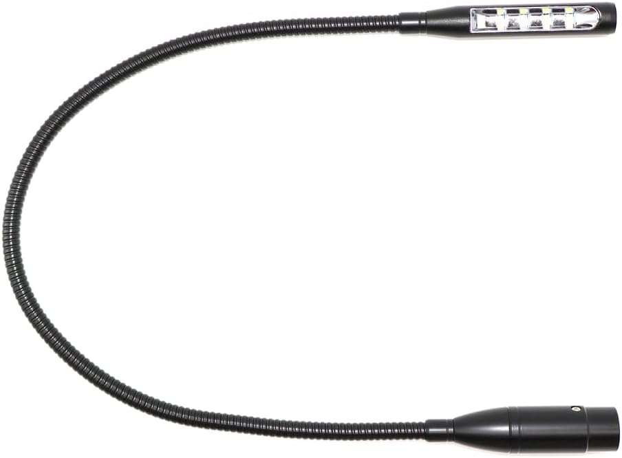 24 inch Flexible LED gooseneck Light for Stage DJ Mixer, White Light,12V,2 Watt,with XLR 4Pin Port,Straight Plug