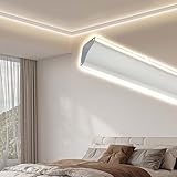 Canal de luz LED de aluminio para moldura de corona para restaurantes, bares, cafeterías, armarios de cocina y escaleras, montaje en superficie, soluciones de iluminación decorativa de 4 m