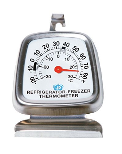 REFRIGERATOR THERMOMETER- DUAL, Stainless Steel, 20/80-1 each