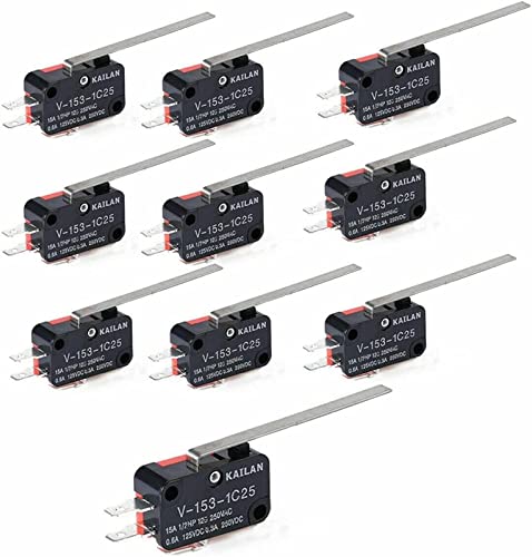 Micro-interrupteurs électriques V-153-1C25 de fin de course à levier rigide SPDT 10pcs