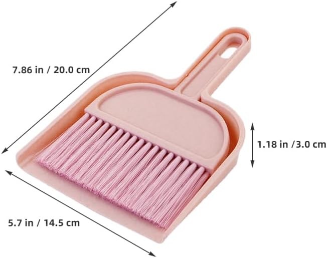 Cabilock Mini Broom and Dustpan Set for Kids Small Handheld Sweeper with Ergonomic Handle Portable Cleaning Tool for Desks Tables and Pet Areas 7.87X5.70X1.18In