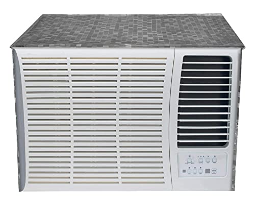 Image of Kuber Industries 3D Design PVC Window AC Cover for 2 Ton Capacity (CTKTC01717, Grey)