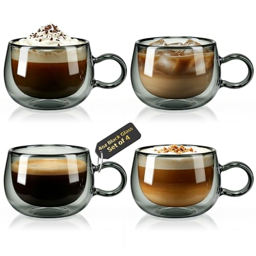 Black Double-Wall Espresso Cup Set