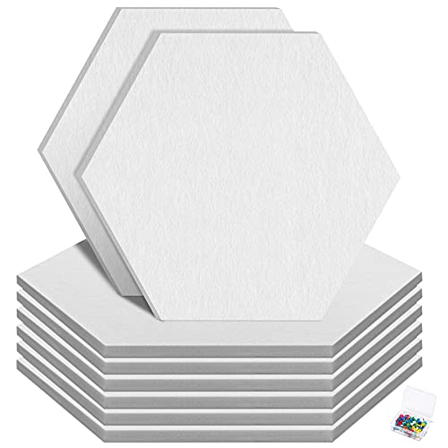 HyFanStr Upgrade Größer Pinnwand Filz Selbstklebend 30x26cm, Sechseckige Korkplatte Pinnwand zum Anbringen an der Wand 30 Pinnnadeln, Dekoratives Notizbrett für Büro, Schlafzimmer, Küche