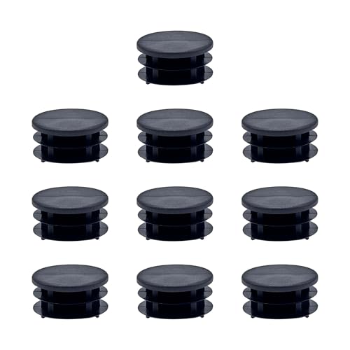 Image of Outwater Plastic 1-1 /2 inch Dia. Round Insert End Caps for Tubing, Finishing Plug for Round Tubing Chair Glide, Floor Protector, Fits Multi Gauge Tubing, USA Made, 10 Pack