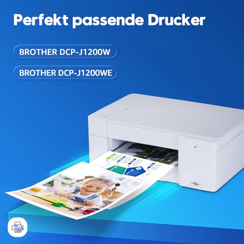 ONLYU LC424 Patronen Kompatibel mit Brother DCP-J1200W Druckerpatronen und Brother LC424 für DCP-J1200WE Drucker (1 Schwarz, 1 Cyan, 1 Magenta, 1 Gelb)