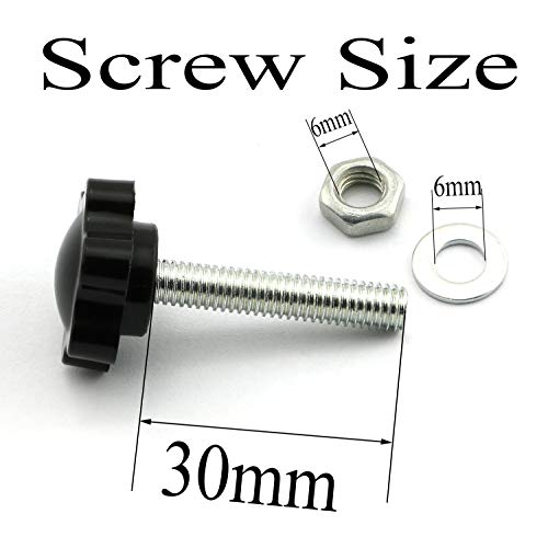 8 Set M630 Thumb Screw Plastic Plum Blossom Shape Head Threaded Knurled Grip Knobs Clamping Screw With Nut Washer #TOP2