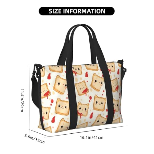 Cute Ketchup Bread Print Travel Duffle Bags for Women, Personal Item Overnight Weekender Sport Carry On Gym Bag for Men Women2