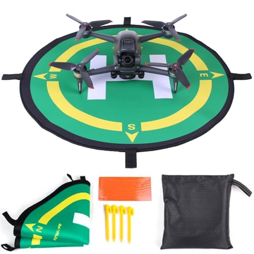 Almohadilla de aterrizaje de drones suq, almohadilla de aterrizaje de drones reflectantes nocturnos, almohadilla de aterrizaje plegable rápido grande universal, accesorios de drones (50cm / 19.6 in)