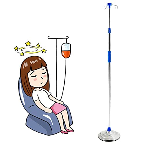 Soporte retráctil de suelo con poste IV para hospital clínica y soporte de goteo móvil