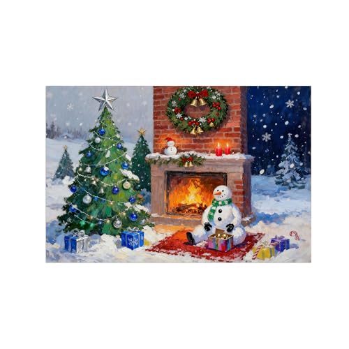 Impression sur toile Noël et souvenirs d'enfance avec ce bonhomme de neige