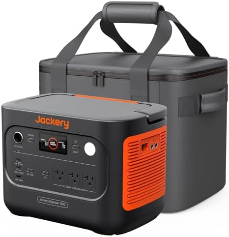 （02:30時点） Jackery ポータブル電源 1500 New 収納バッグ付き 2点セット 1536Wh 1.5時間満充電 リン酸鉄 10年長寿命 定格出力2000W 瞬間最大4000W 防災 家庭用 アウトドア用 車中泊 UPS機能 アプリ遠隔操作 純正弦波 AC100V 50Hz/60Hz対応