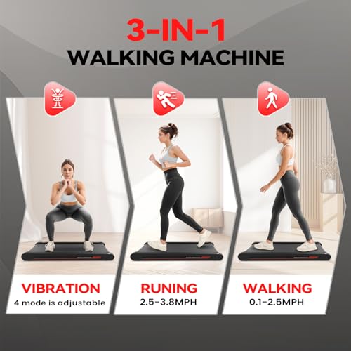 Sperax Walking Vibration Pad,Under Desk Treadmills for Home,4 in 1 Vibration Plate Exercise Machine,Portable Walking Pad with APP,350 Lb Capacity Multifunctional Treadmill Pro Max