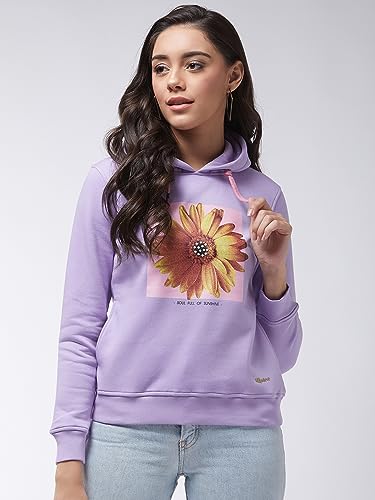 Image of Modeve Women Printed Hooded Sweatshirt for Winter