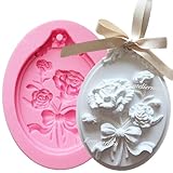 【Ever garden】 カーネーション 花 リボン フレーム 穴あき 通し穴 タイプ シリコンモールド バラ レジン アロマストーン 手作り 石鹸 キャンドル 樹脂 粘土 オルゴナイト 型 抜き型