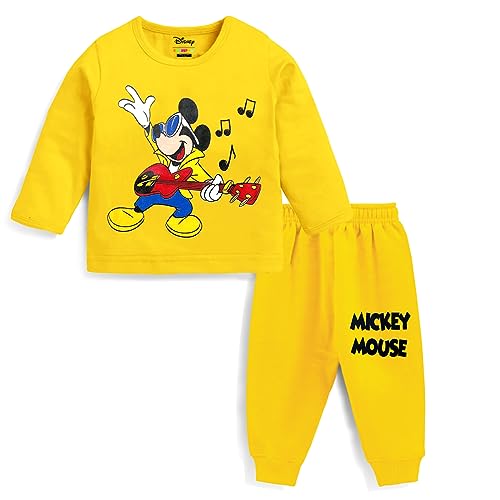 Image of Kuchipoo Disney Baby Boy Regular Fit Cotton T-Shirts and Pyjamas Set