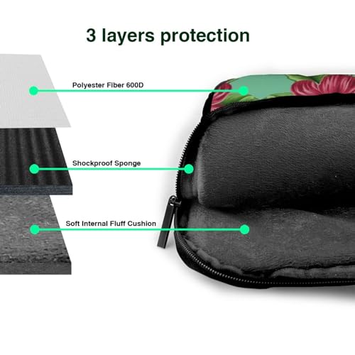 Sacoche pour ordinateur portable rembourrée avec bandoulière confort motif floral - 6