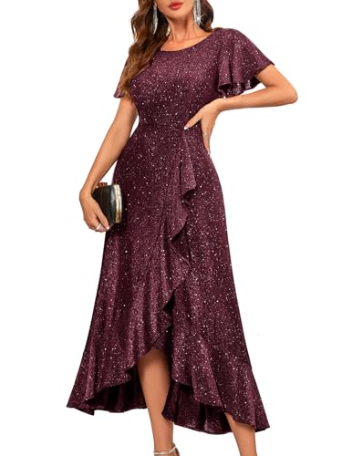 Image of BeryLove Womens Wedding Guest Dress Sequin Formal Dresses for Women | Stunning evening gowns for women suitable for prom homecoming bridesmaid and mother of the bride formal events