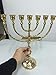 Menorah Modern Candle Holder 7 Arm Candle Branches Branch Gold Brass Pure Copper Menora - 12 Inches High