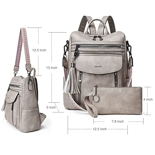 Image of Shrrie Backpack Purse for Women Fashion Leather Backpack Purse Designer Travel Backpack Convertible Shoulder Bag with Wristlet