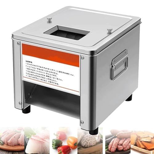 WYWY Electric Meat Cutter Cutting Machine Slicer Cube Shredded Meat 850W Stainless Steel Chicken Fish Beef Chicken Commercial Meat Vegetable Slicer(3.5mm)