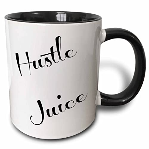 3dRose Image of Hustle Juice Quote 11oz Two-Tone Black Mug