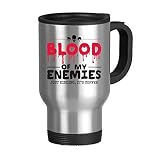 Zombie horreur biochimique Bloody Détenir Thème anglais Cadeau Mug de voyage en acier inoxydable Tasses de voyage cadeaux avec poignées 623,7 gram