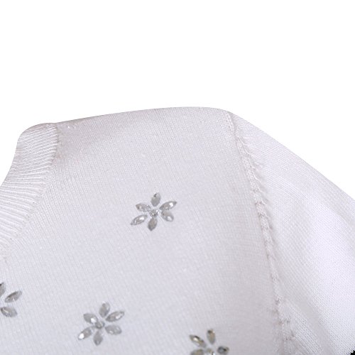 Richie House Girls' Striped Cotton Pullover Sweater with Hot Drillings RH25854