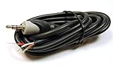 Philmore Fully Shielded 6-ft Cable With Stereo 3.5mm Gold Plated Plug to Stripped & Tinned Bare Wire; 44-394