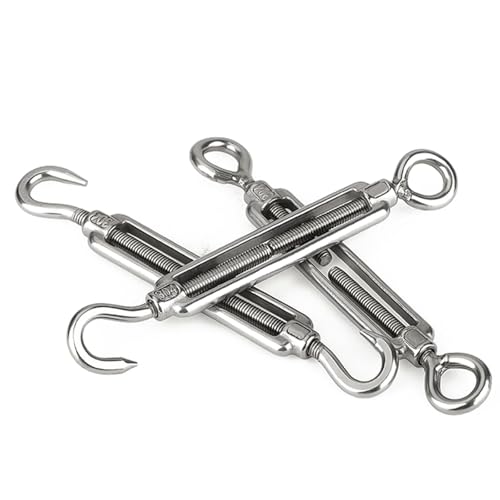 Turnbuckle de acero inoxidable 304 tipo O C, paquete de 2, tensor para cable de acero M6 (tipo O C) miniatura 5