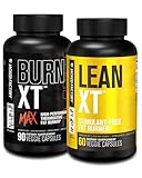 Jacked Factory Fat Burning Stack - Burn XT Max High Performance Fat Burner (90 Capsules) - Lean XT Stimulant-Free Weight Loss Amplifier and Appetite Suppression (60 Capsules)