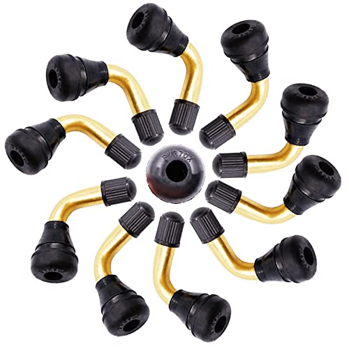 10 Pièces PVR70 Valve Pneu sans Chambre Outils pour valves de pneus Valve Stem Bent 90 Degrés Angle Base en Caoutchouc Snap-in remplacement pour Jante Pneu Tubeless Moto Scooter Vélos Électriques Cover