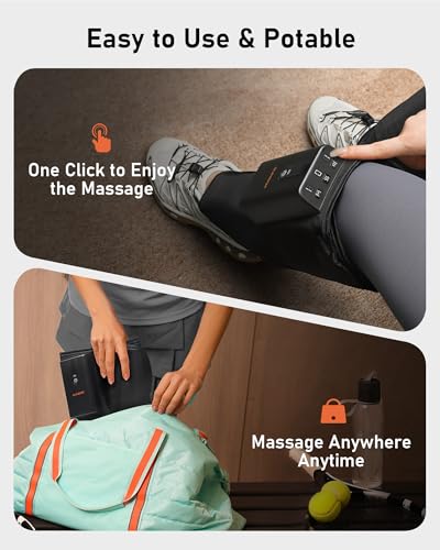 QUINEAR Cordless Leg Massager with Heat and Air Compression, Calf Massager - image 7