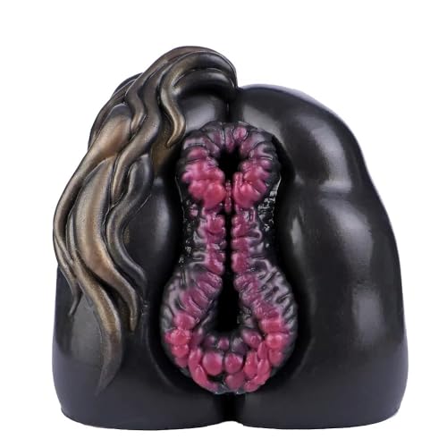 Jixaxe 2 in 1 Realistische Masturbator Tier Dunkles Pferd Masturbatoren für Mann Sex Toy Anus mit Vagina & Analtunnel Pocket Pussy 3D Anal Arsch Groß Monster Masturbatoren Erotik Fetisch SexSpielzeug