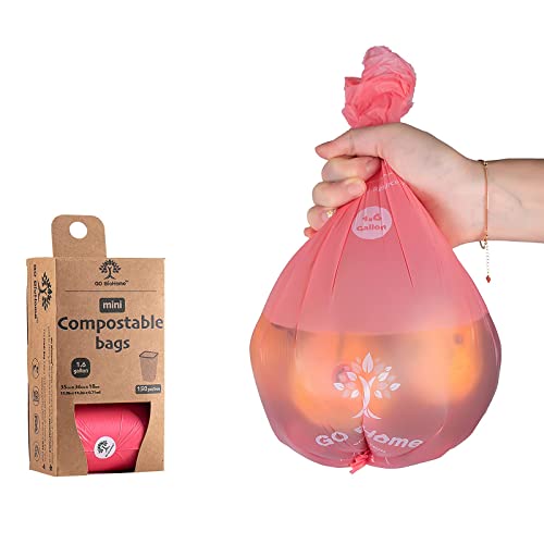 Compost Bags,1.2-1.6 Gallon, 5-6 Liter, 150 Count, Extra Thick and Strong 0.71 Mils, Leak & Odor Control, Kitchen Garbage Waste Compost Bags, US BPI and Europe OK Compost Home highest Certified
