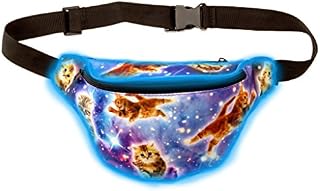 KANDYPACK Light Up Rave Fanny Pack with Hidden Pocket (Galaxy Cat)